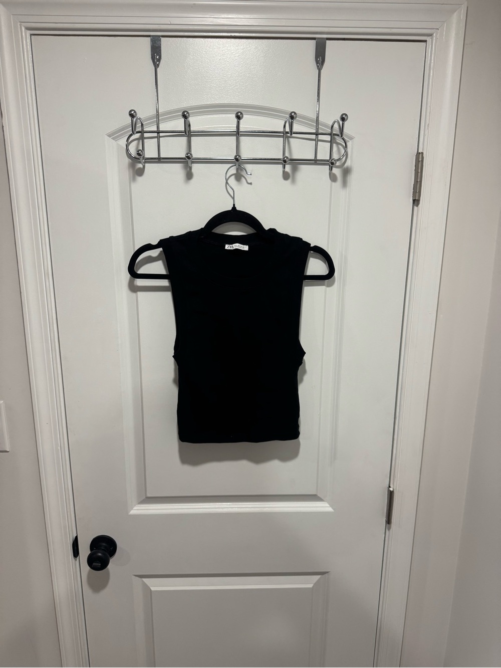 Zara Black Sleeveless Ribbed Tank